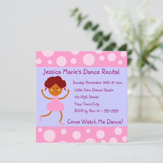 Girly Pink Bubbles Dance Overweging Kaart (Staand voorkant)