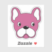 Girly Pink Bulldog 3 "x3" Vinyl Sticker (Vel)