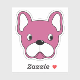 Girly Pink Bulldog 3 "x3" Vinyl Sticker