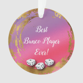 Girly Pink Bunco Dice Player Ornament