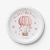 Girly Pink Bunny In Balloon en Sterren Papier Bord (Voorkant)
