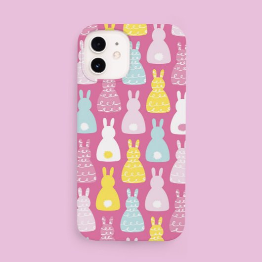 Girly Pink Bunny patroon Case-Mate iPhone Case