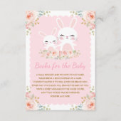 Girly Pink Bunny Rabbit Baby shower Book Request Informatiekaartje (Voorkant)