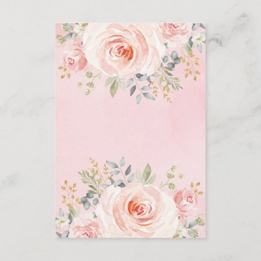 Girly Pink Bunny Rabbit Baby shower Book Request Informatiekaartje (Achterkant)