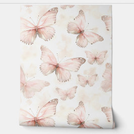 Girly Pink Butterflies Behang