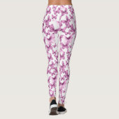 Girly Pink Butterflies Whimsical Patterned Leggings (Achterkant)