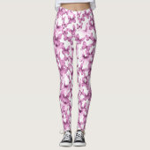 Girly Pink Butterflies Whimsical Patterned Leggings (Voorkant)