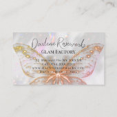 Girly Pink Butterfly Sparkle Hair Salon Visitekaartje (Achterkant)