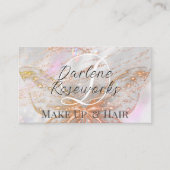 Girly Pink Butterfly Sparkle Hair Salon Visitekaartje (Voorkant)
