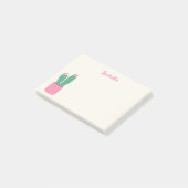 Girly Pink Cactus Houseplant Post-it Notities Post-it® Notes (Schuin)