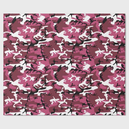 Girly Pink Camo Cadeaupapier (Vlak)