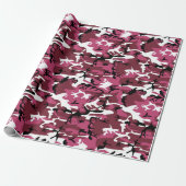 Girly Pink Camo Cadeaupapier (Uitgerold)