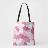 Girly Pink Camo Camouflage Patroon Tote Bag (Voorkant)