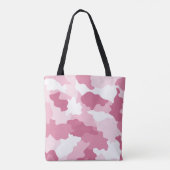 Girly Pink Camo Camouflage Patroon Tote Bag (Achterkant)