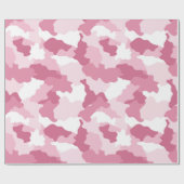Girly Pink Camouflage Raspberry Pattern Cadeaupapier (Vlak)
