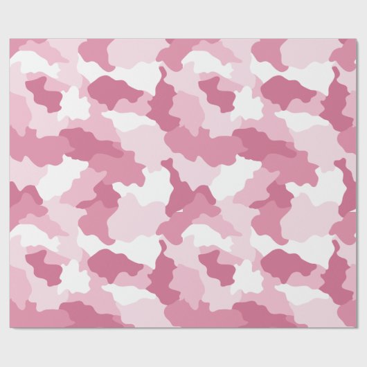 Girly Pink Camouflage Raspberry Pattern Cadeaupapier (Vlak)