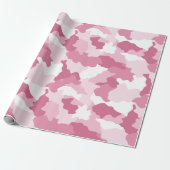 Girly Pink Camouflage Raspberry Pattern Cadeaupapier (Uitgerold)