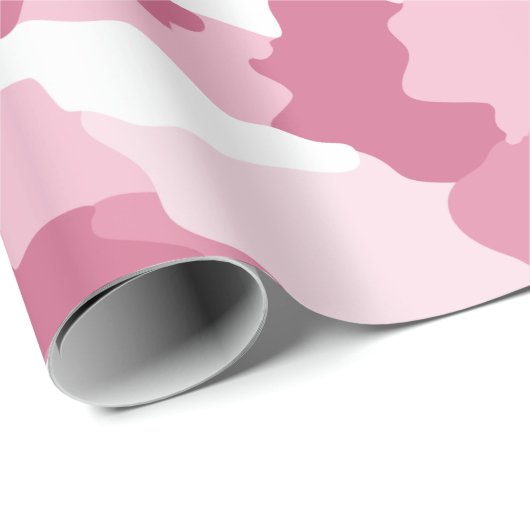 Girly Pink Camouflage Raspberry Pattern Cadeaupapier (Rol Hoek)