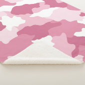 Girly Pink Camouflage Sherpa Blanket Deken (3/4)