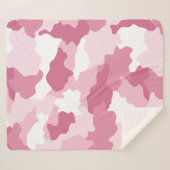 Girly Pink Camouflage Sherpa Blanket Deken (Voorkant (horizontaal))
