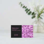 Girly Pink Camouflage Visitekaartje (Staand voorkant)