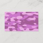 Girly Pink Camouflage Visitekaartje (Achterkant)