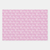 Girly Pink Candy Cane Fa La Calligraphy Xmas Inpakpapier Vel (Voorkant)