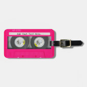  Girly Pink Cassettebandje Bagagelabel (Voorkant horizontaal)