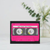 Girly Pink Cassettebandje Briefkaart (Staand voorkant)