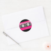  Girly Pink Cassettebandje Ronde Sticker (Envelop)