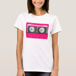  Girly Pink Cassettebandje T-shirt