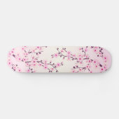 Girly Pink Cherry Blossom Floral Persoonlijk Skateboard (Horizontaal)