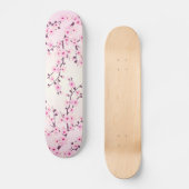 Girly Pink Cherry Blossom Floral Persoonlijk Skateboard (Voorkant)