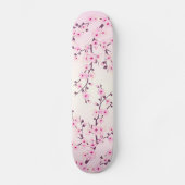 Girly Pink Cherry Blossom Floral Persoonlijk Skateboard (Voorkant)