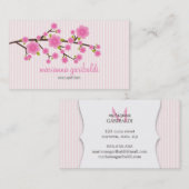 Girly Pink Cherry Blossom , gepersonaliseerd Visitekaartje (Voorkant / Achterkant)