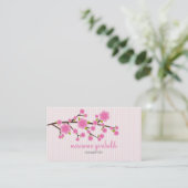 Girly Pink Cherry Blossom , gepersonaliseerd Visitekaartje (Staand voorkant)