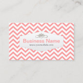 Girly Pink Chevron Baby Sitter Visitekaartje (Voorkant)