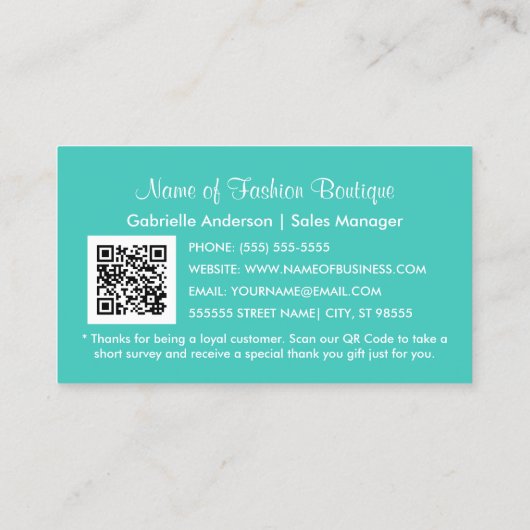 Girly Pink Chevron Boutique Loyalty Rewards Coupon (Achterkant)