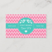 Girly Pink Chevron Boutique Loyalty Rewards Coupon (Voorkant)