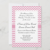 Girly Pink Chevron Chic Zigzag Stripes Kaart (Achterkant)