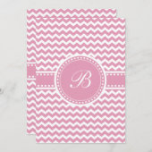 Girly Pink Chevron Chic Zigzag Stripes Kaart (Voorkant / Achterkant)