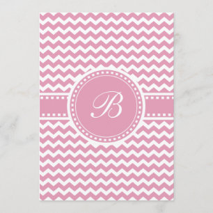 Girly Pink Chevron Chic Zigzag Stripes Kaart