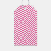 Girly Pink Chevron Jewel Paarse strik Verjaardag Cadeaulabel (Achterkant)