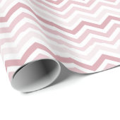 Girly Pink Chevron Stripes Cadeaupapier (Rol Hoek)