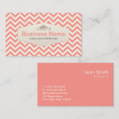 Girly Pink Chevron Stylist Visitekaartje (Voorkant / Achterkant)