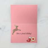 Girly Pink Christmas Cookie Snoep Bakken Schattige Feestdagen Kaart (Binnen)