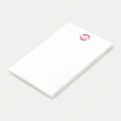 Girly Pink Circle Name Minimal Business Monogram Post-it® Notes (Schuin)