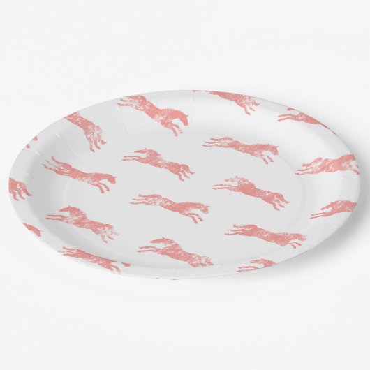 Girly Pink Classic Equestrian Horses Papieren Bordje (Gekanteld)