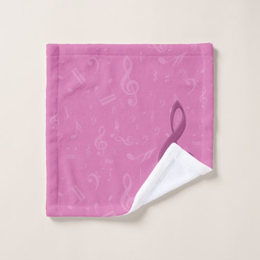 Girly Pink Clef en Musical Notes Bad Handdoek (Wasdoekje)