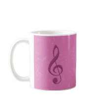 Girly Pink Clef en Musical Notes